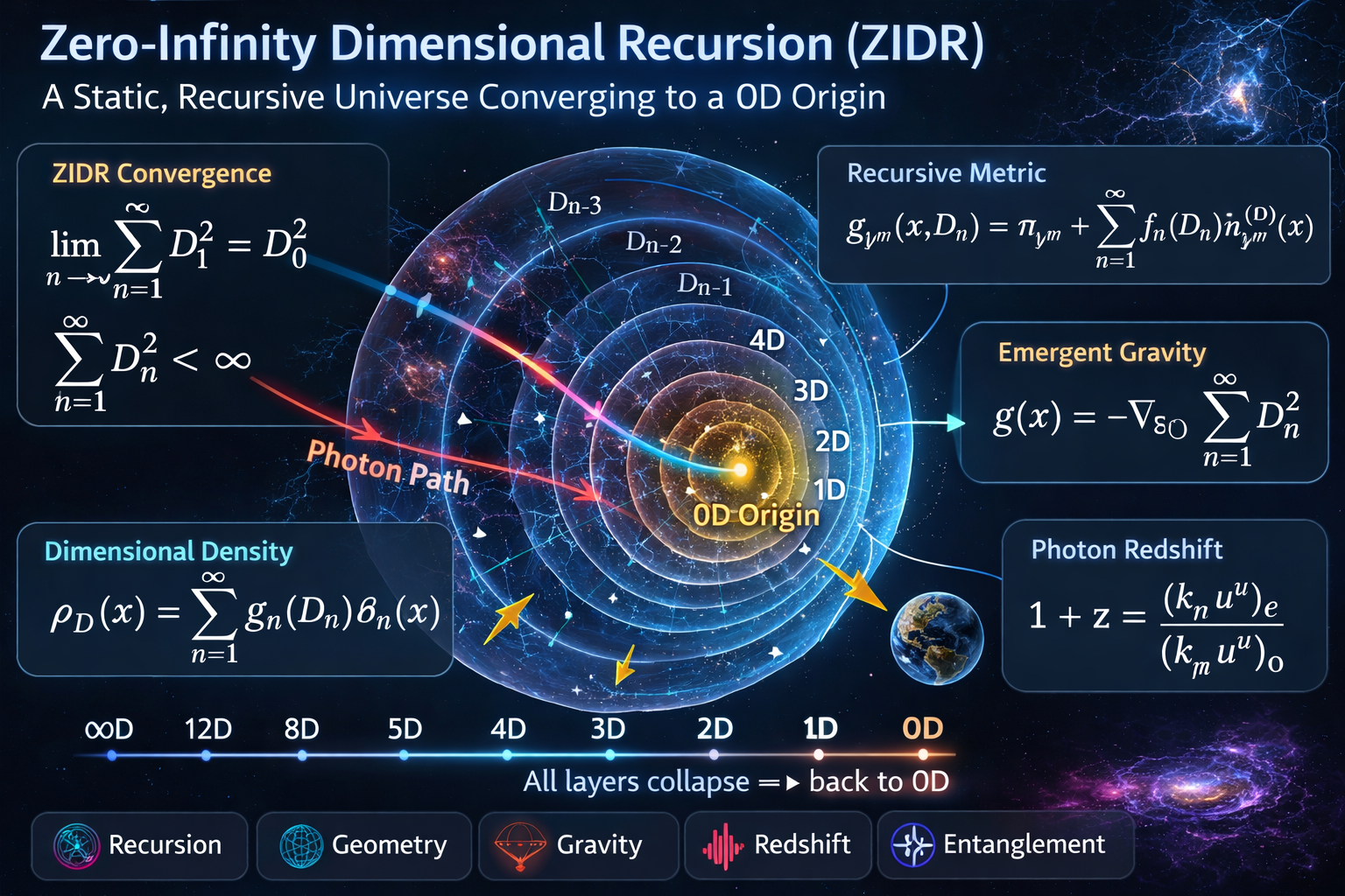 Zero-Infinity Dimensional Recursion (ZIDR) Mathematical Framework and Technical Reference